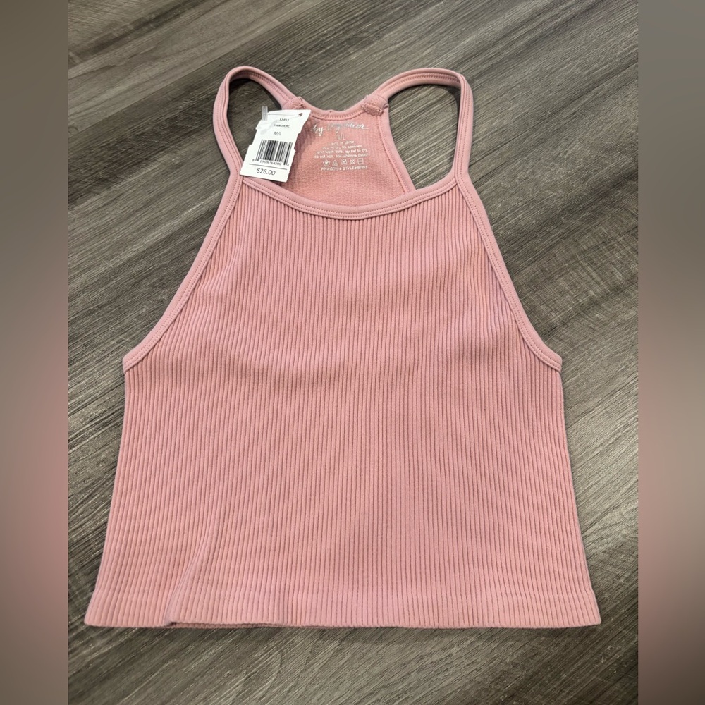NWT By Together Pink/Lilac Ribbed Crop Top - Size M/L
